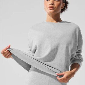 ALO Yoga "Chill Crew Neck Pullover" Sweatshirt Heather Gray - Sz. M